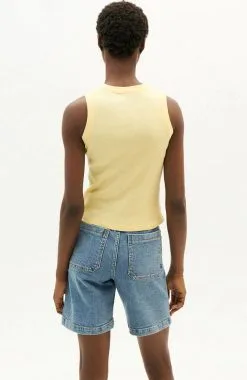 Thinking Mu Débardeur Coton Biologique - Juliette -Thinking Mu Soldes THINKING MU Top JULIETTE jaune 4