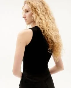 Thinking Mu Débardeur Coton Biologique - Juliette -Thinking Mu Soldes THINKING MU Top JULIETTE noir 3