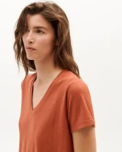 Thinking Mu T-shirt Chanvre - Clavel -Thinking Mu Soldes THINKING MU Tshirt CLAVEL Brique 3