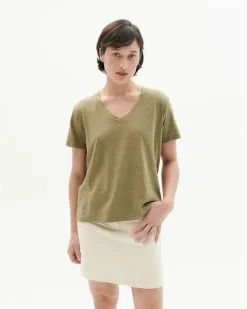 Thinking Mu T-shirt Chanvre - Clavel -Thinking Mu Soldes THINKING MU Tshirt CLAVEL kaki