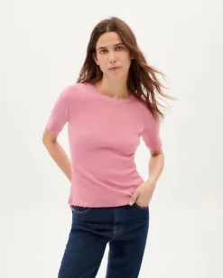 Thinking Mu T-shirt Coton Biologique - Dakota -Thinking Mu Soldes THINKING MU Tshirt DAKOTA Rose