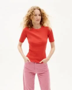 Thinking Mu T-shirt Coton Biologique - Dakota -Thinking Mu Soldes THINKING MU Tshirt DAKOTA Rouge