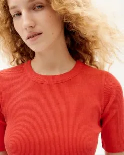 Thinking Mu T-shirt Coton Biologique - Dakota -Thinking Mu Soldes THINKING MU Tshirt DAKOTA Rouge 3