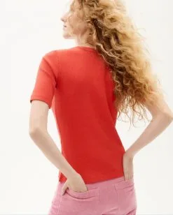 Thinking Mu T-shirt Coton Biologique - Dakota -Thinking Mu Soldes THINKING MU Tshirt DAKOTA Rouge 4