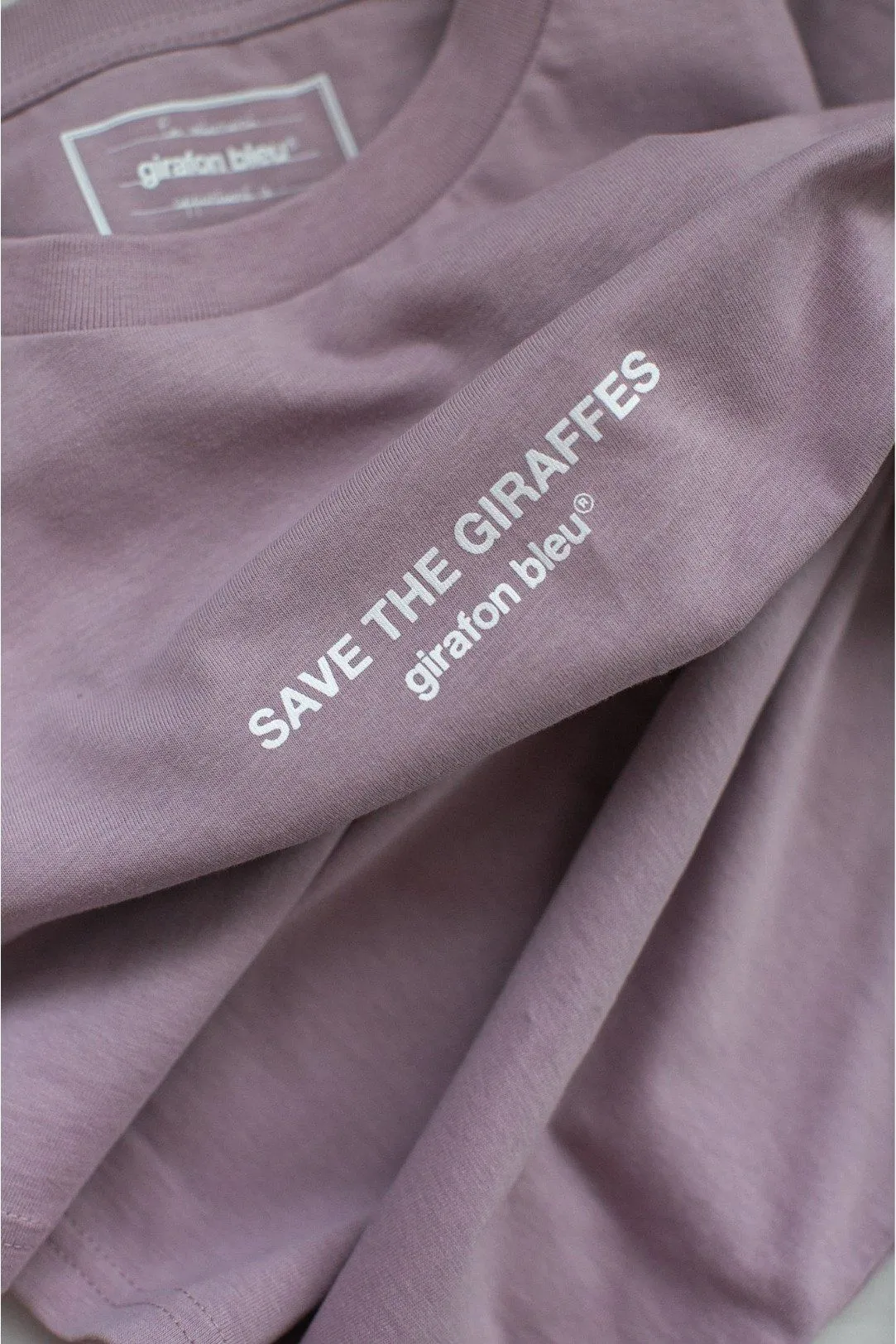 Girafon Bleu T-shirt Coton Biologique - Save The Giraffes 4 Girafon Bleu T-shirt Coton Biologique - Save The Giraffes – Image 2