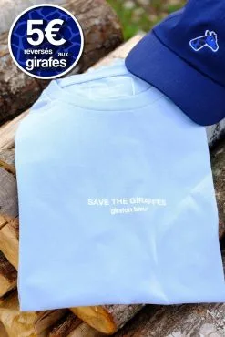 Girafon Bleu T-shirt Coton Biologique - Save The Giraffes