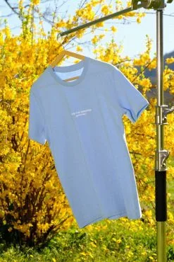 Girafon Bleu T-shirt Coton Biologique - Save The Giraffes -Thinking Mu Soldes Tee shirt Save the giraffes coton bio bleu ciel girafon bleu 1624292285