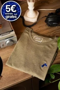 Girafon Bleu T-shirt Coton Biologique - Girafleur