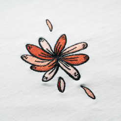 O.Slow T-shirt En Coton Bio - Flower -Thinking Mu Soldes WHITE FLOWER CLOSEUP