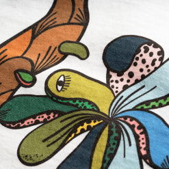 O.Slow T-shirt En Coton Bio - Jungle -Thinking Mu Soldes WHITE JUNGLE CLOSEUP