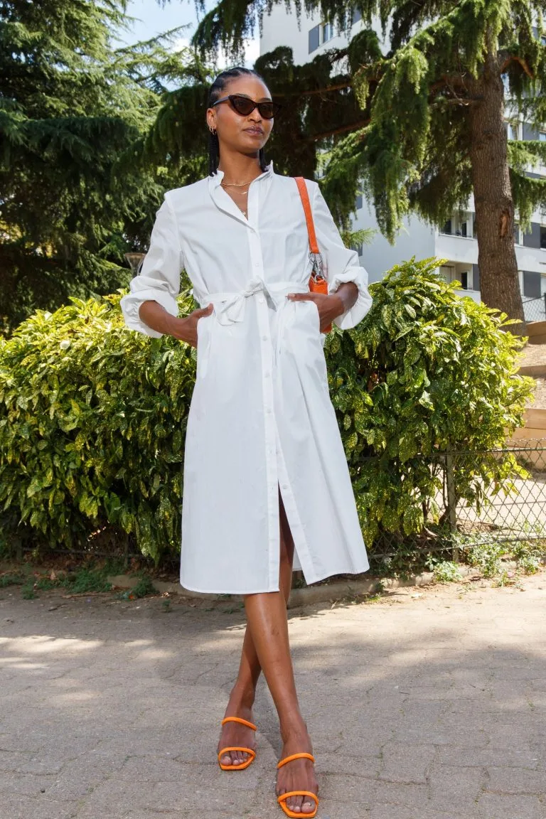 BAGARREUSE Robe Coton Upcyclé - Tilda Blanche 3 BAGARREUSE Robe Coton Upcyclé - Tilda Blanche