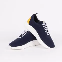 Balt Baskets Marine En Fibres Recyclées - Knit Restart -Thinking Mu Soldes balt knit restart sneakers blue navy 4