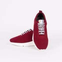 Balt Baskets Rouges En Fibres Recyclées - Knit Restart -Thinking Mu Soldes balt knit restart sneakers burgundy 4