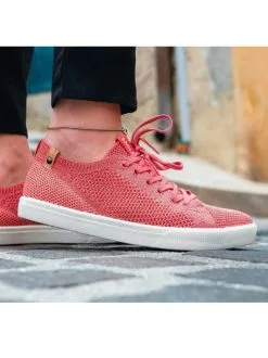 Saola Shoes Baskets Roses En Fibres Recyclées - Cannon Knit -Thinking Mu Soldes cannon knit ii faded rose w 4