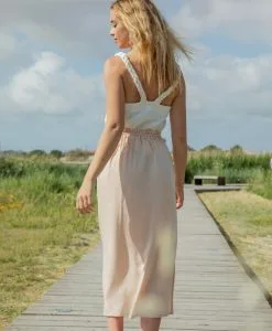 April & C Top Coton Biologique - Zoe 9 April & C Top Coton Biologique - Zoe -Thinking Mu Soldes ensemble ceremonie jupe midi et top bretelles tressees fabrique en France eco responsable