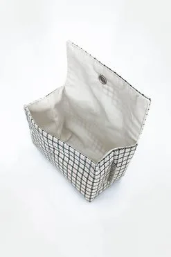 Homonoia Mini-pochette Matière Upcyclée -Thinking Mu Soldes minipochettecarreaux4