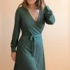 Avani Robe Tencel® - Nénuphar -Thinking Mu Soldes robe cache coeur verte