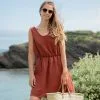 April & C Robe Courte Lin - Mathilde 1 April & C Robe Courte Lin - Mathilde -Thinking Mu Soldes robe lin made in france sepia eco responsable apriletc