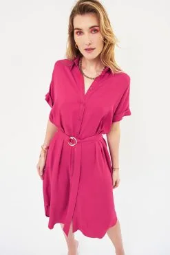 17H10 Robe Lenzing® Ecovero® - Nairobi -Thinking Mu Soldes robe nairobi framboise robe 17h10 669359