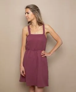 April & C Robe Courte Coton Biologique - Zoe 8 April & C Robe Courte Coton Biologique - Zoe -Thinking Mu Soldes robe rouge ete bretelles tressees taille marquee fabriquee en france 100 coton biologique certifie gots marque francaise eco responsable