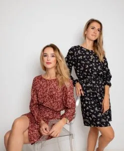 April & C Robe Courte Lenzing® Ecovero® - Cyrielle -Thinking Mu Soldes robes a fleurs made in france april c. certifiees Viscose EcoVero eco responsable