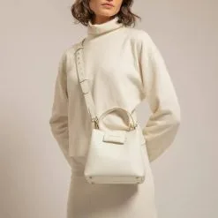 Carmen & Simone Sac à Main Cuir De Pomme - Simone -Thinking Mu Soldes simone blanc