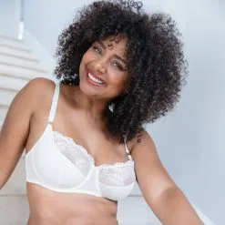 Meïla Paris Soutien-gorge En Fibres Recyclées - Corbeille Craie -Thinking Mu Soldes soutien gorge corbeille craie devant