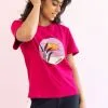 Inadea T-shirt Coton Biologique - Gabriel Summer -Thinking Mu Soldes t shirt gab fushia logo devant