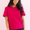 Inadea T-shirt Coton Biologique - Gabriel -Thinking Mu Soldes t shirt gab fushia uni devant