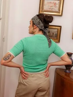 Au Juste Top Coton Biologique - Grace -Thinking Mu Soldes top coton pet recycle grace menthe 3 1