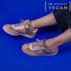 ME.LAND Baskets Roses Nylon Recyclé - Vivace -Thinking Mu Soldes vivace pink beige and white vegan sneaker 867014